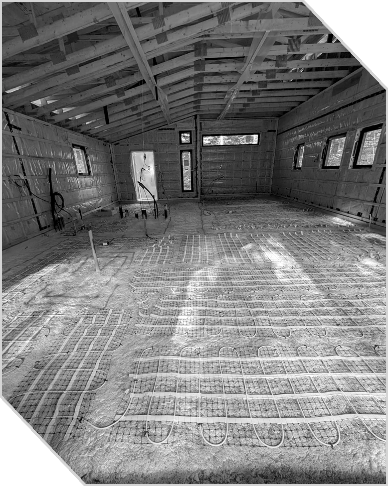 Heated floor installed by CTI Électrique in a commercial building